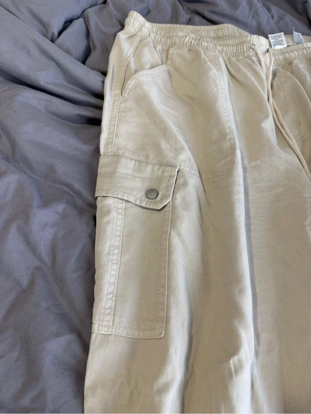 Time and Tru Women Khaki Elastic Waist Pants - Khaki - Picture 5 of 8